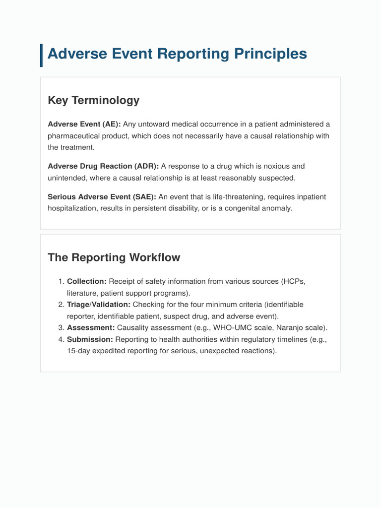 Adverse Event Reporting | PDF