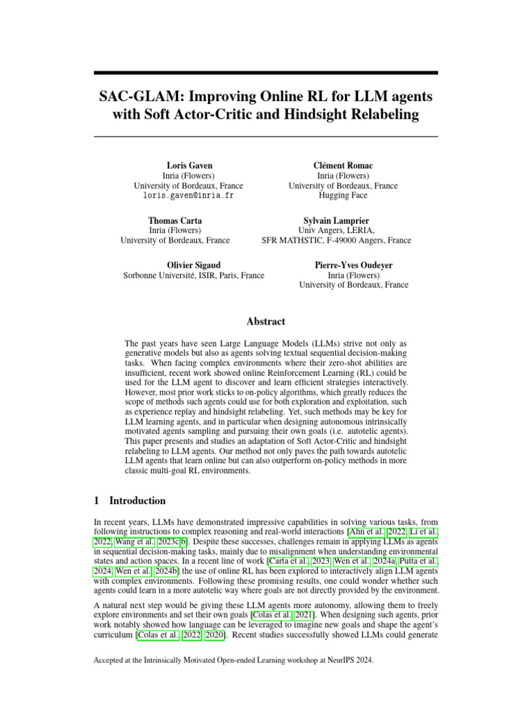 Improving Online RL for LLM Agents With Sac | PDF | Computing | Cognition