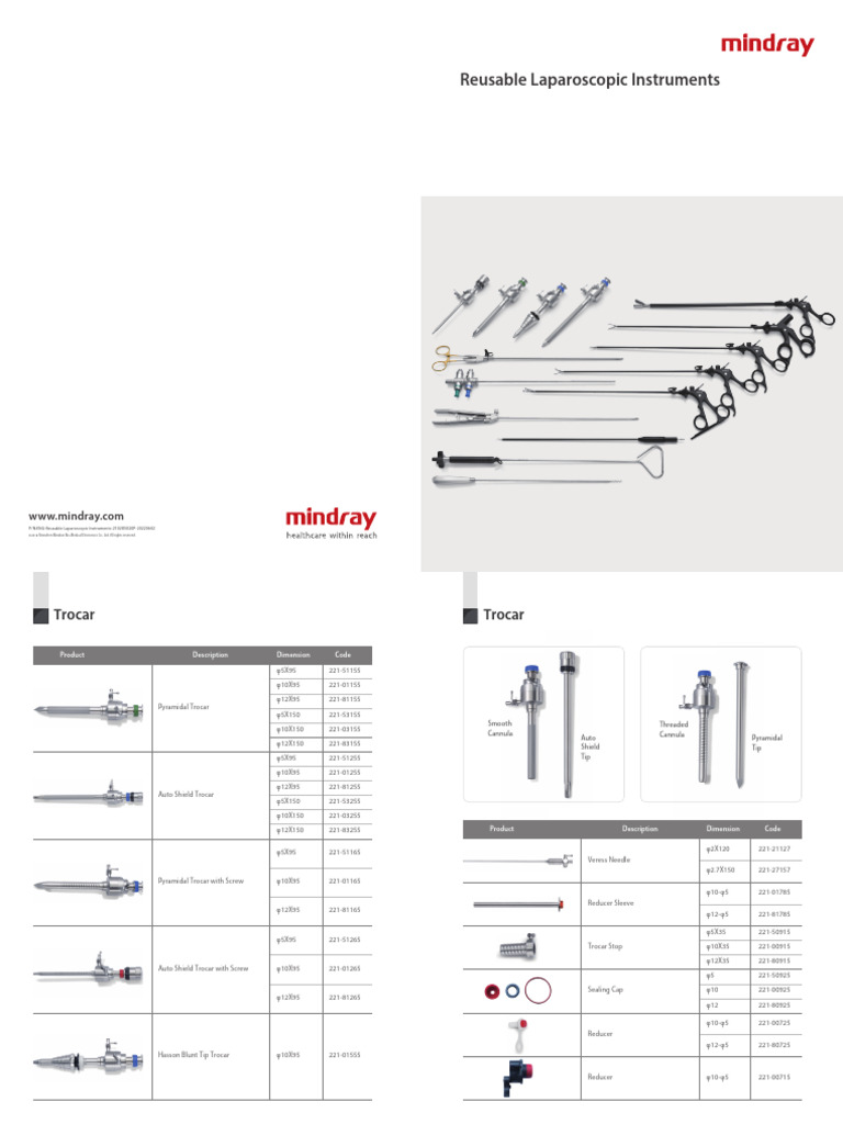 Mindray Endoscope Reusable Instruments | PDF