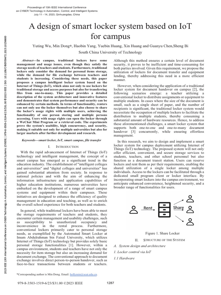 A Design of Smart Locker System Based on IoT for Campus | PDF | Web ...