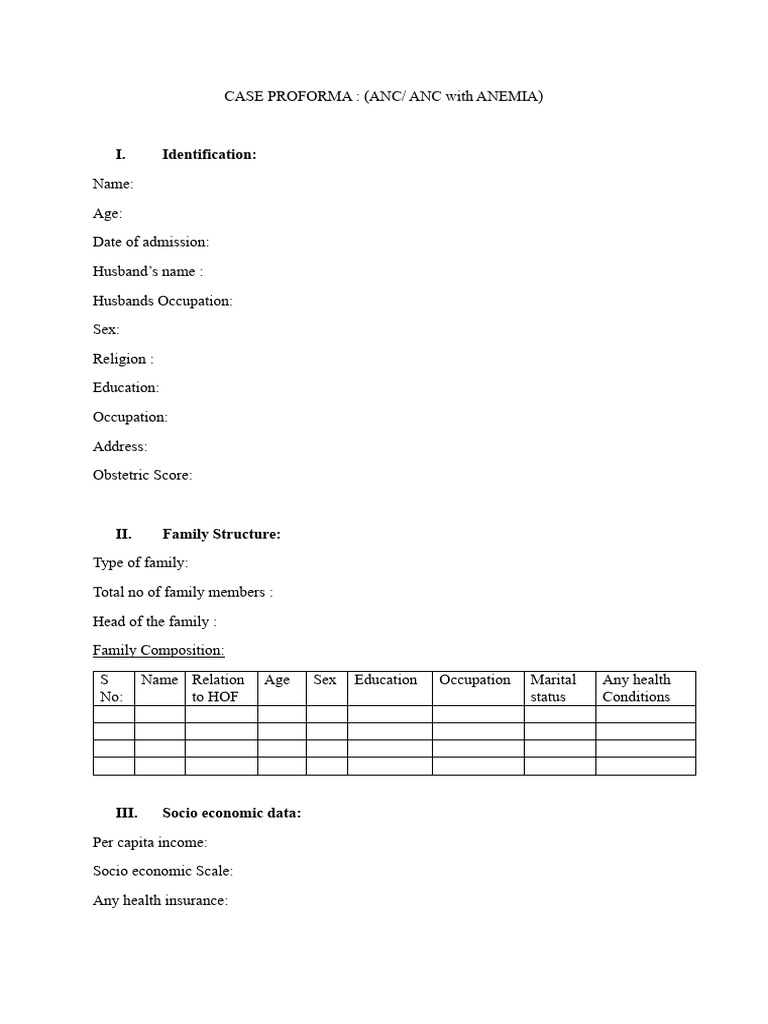 Case Proforma | PDF