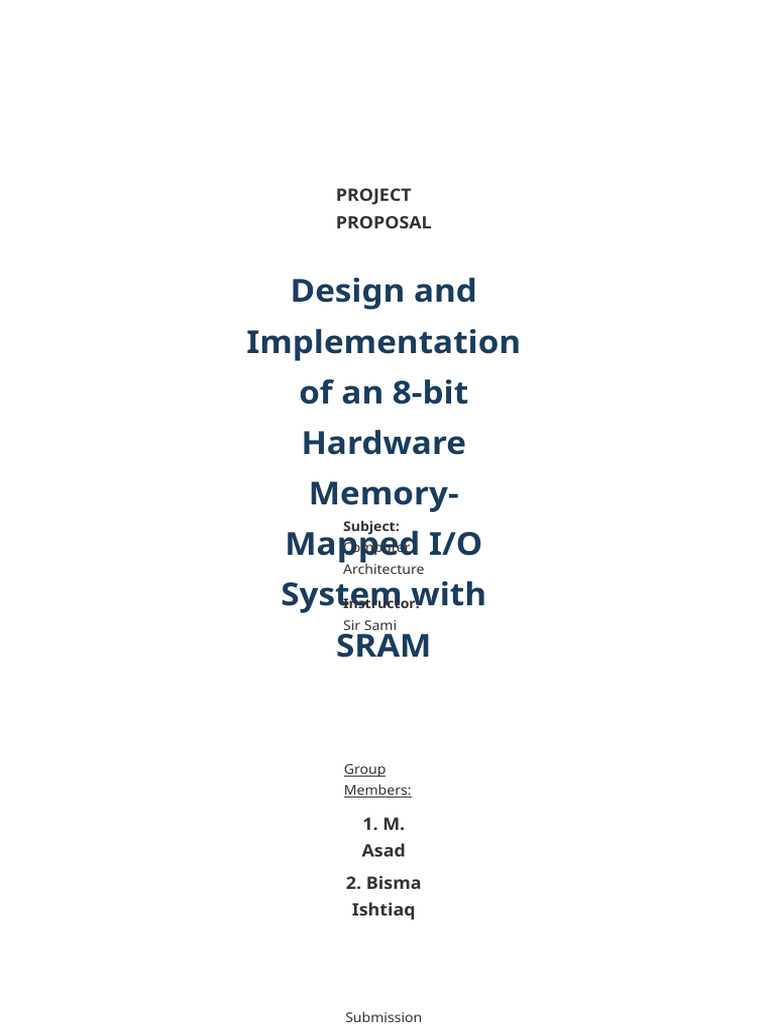 Project Proposal | PDF | Input/Output | Central Processing Unit