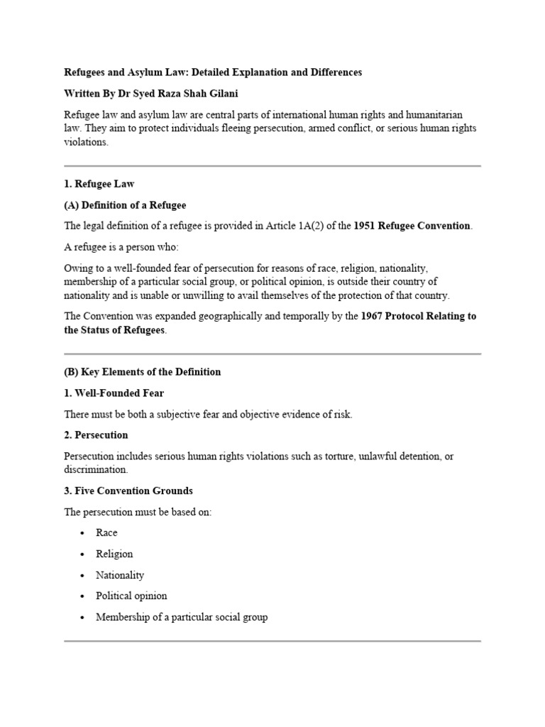 Q 6 Refugees and Asylum laws | PDF | Refugee | Right Of Asylum