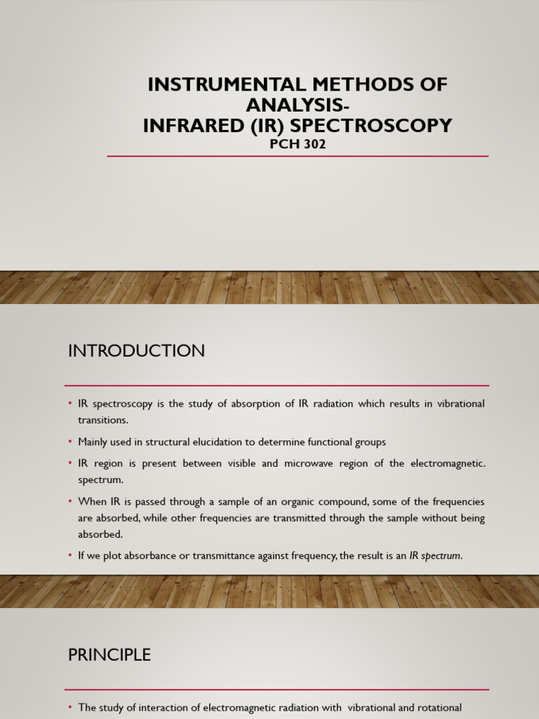 PCH 302 Slides IR Spec | PDF | Infrared Spectroscopy | Absorption ...