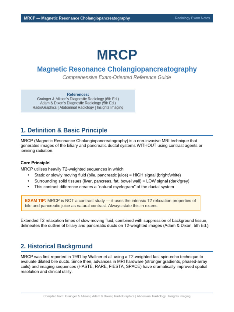 MRCP Radiology ExamGuide | PDF