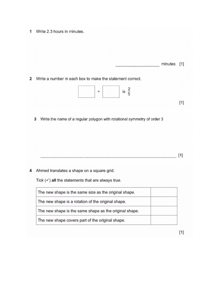 Primary Checkpoint Math October 2023 Paper 2 - 009602 | PDF