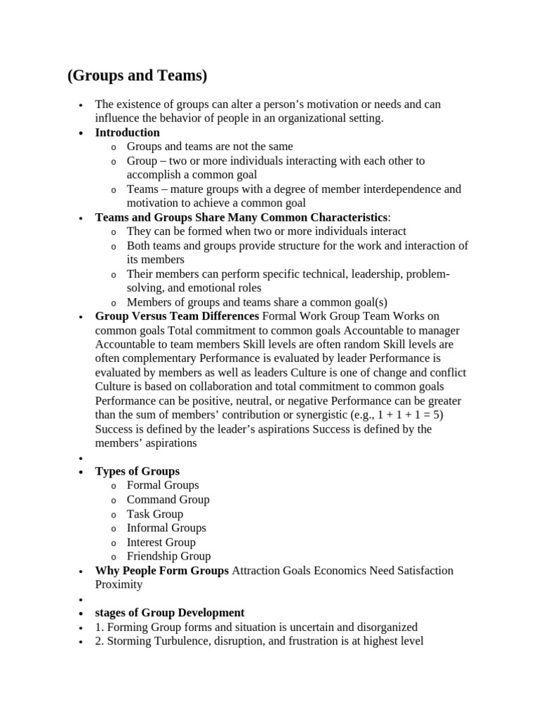 Unit 5 - Groups and Teams | PDF | Leadership | Group Cohesiveness