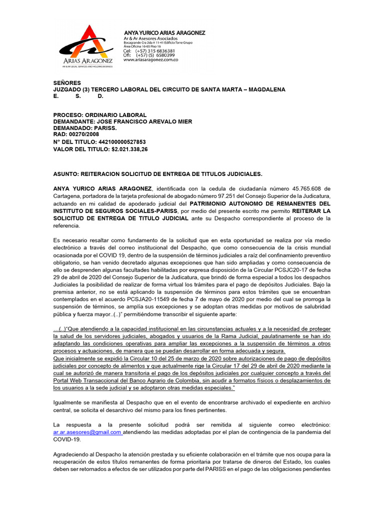Jose Francisco Arevalo Reiteracion | PDF