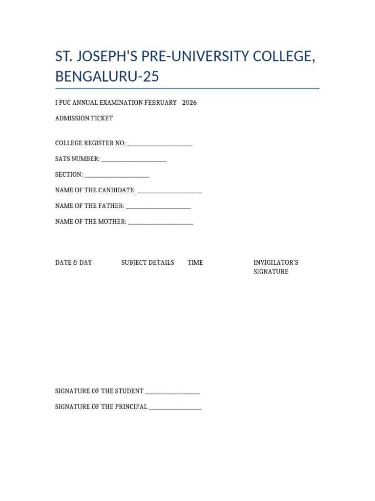 Admission Ticket Template | PDF