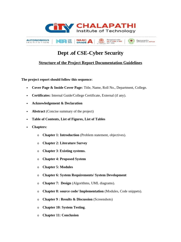 Major Project Documentation Guidelines | PDF