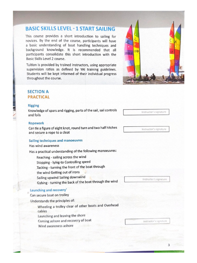 BASIC SKILLS LEVEL - 1 START SAILING-1 | PDF
