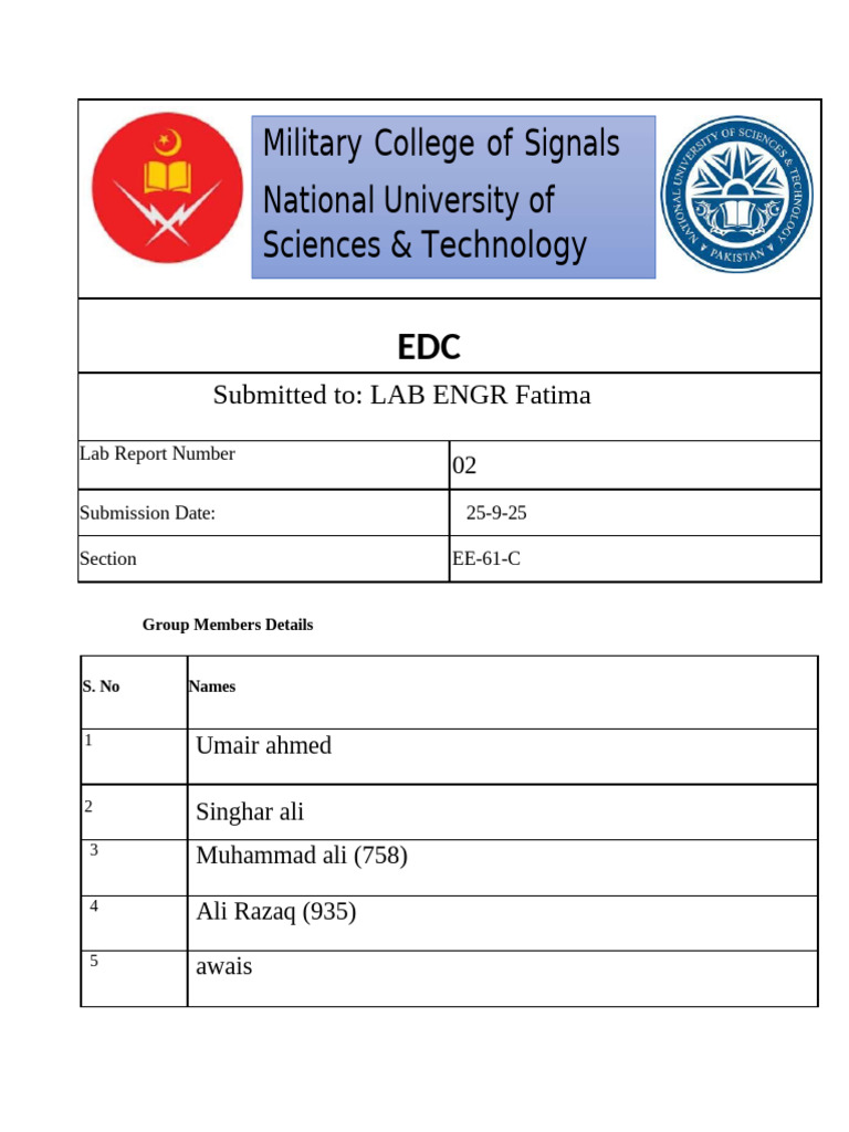 EDC LAB 2 | PDF | Diode | P–N Junction