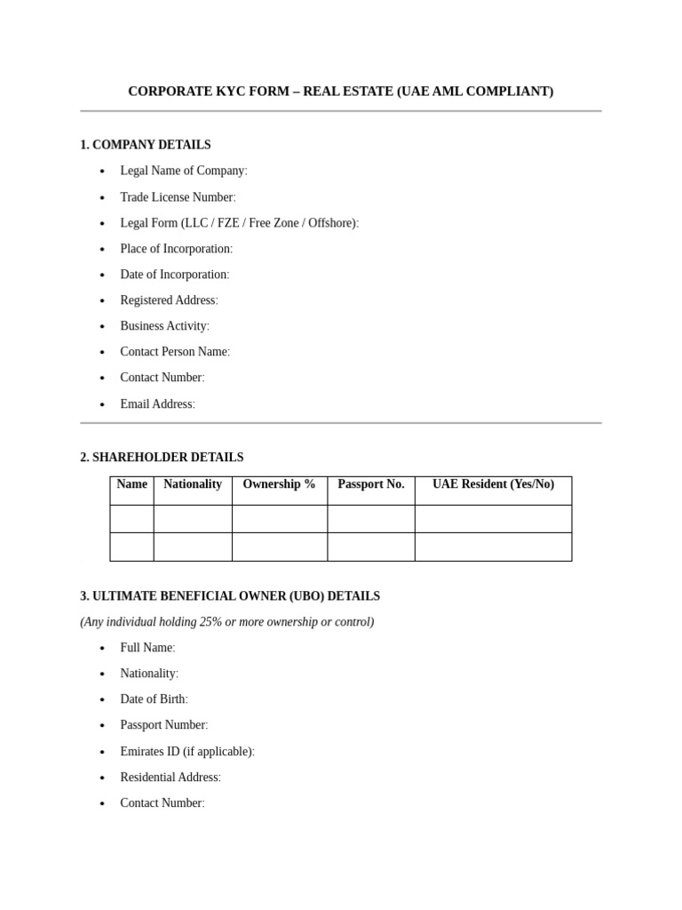 KYC Form - Corporate | PDF | Business | Economies