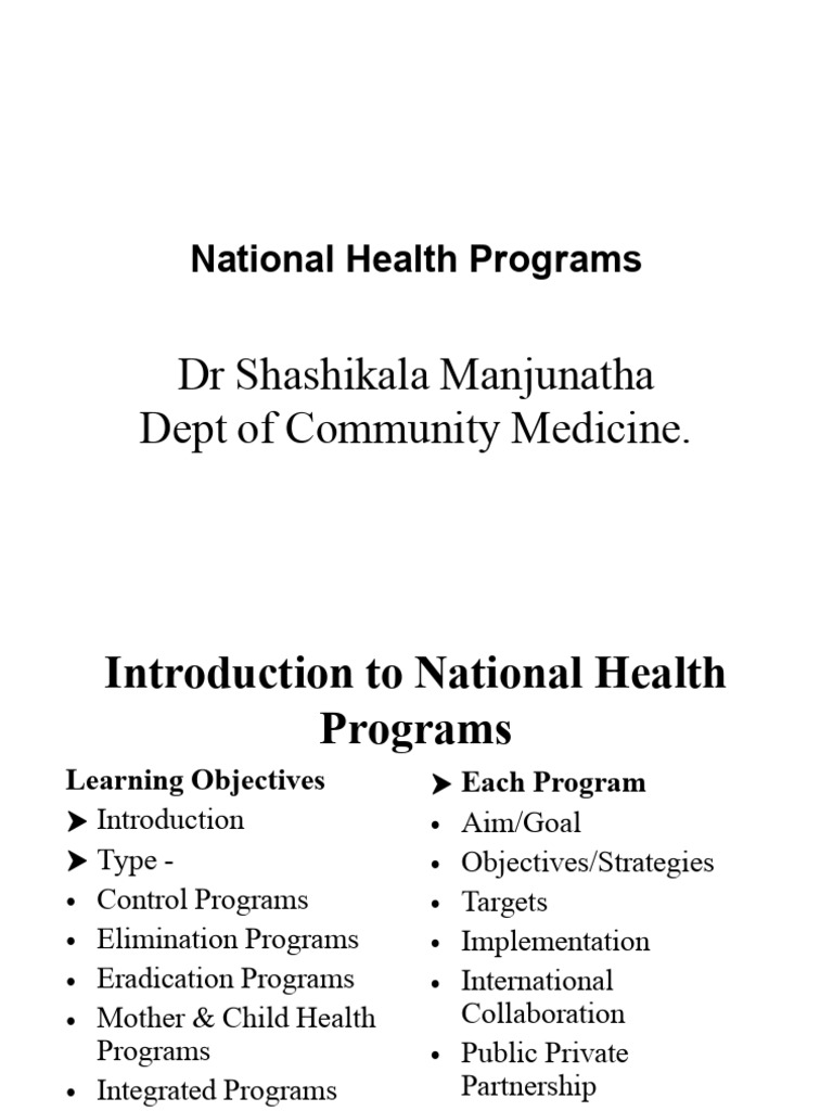 National Health Programs Updated | PDF | Public Services | Medical ...