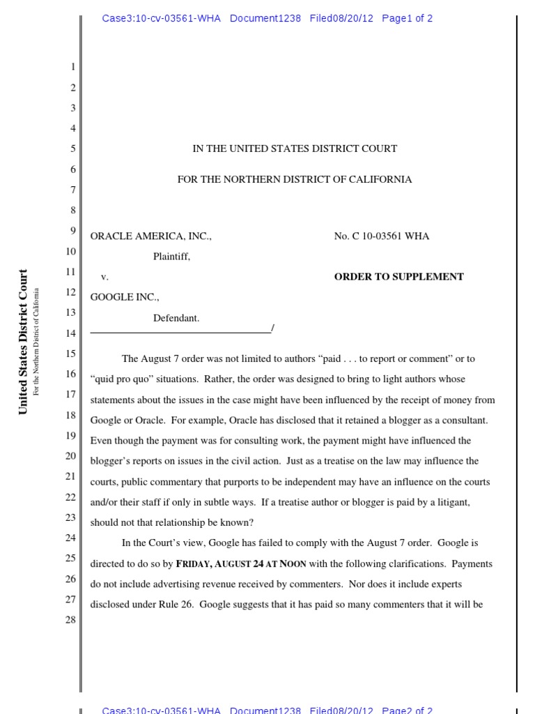 Court Order on Google Payment Disclosure | PDF | Law