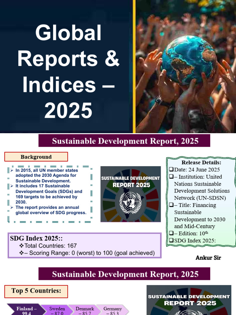 Global Reports & Indices (Current affairs) | PDF | International Relations