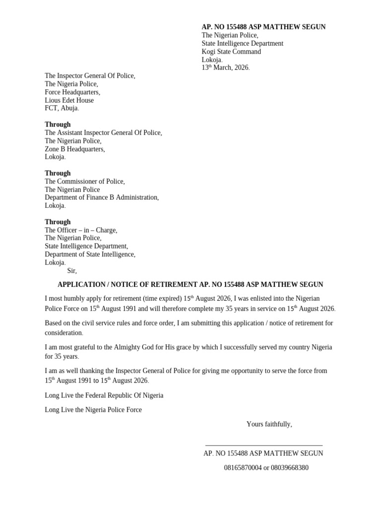 Retirement Letter | PDF