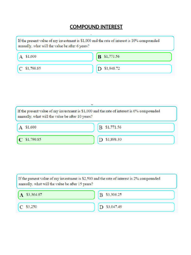 Compound Interest | PDF