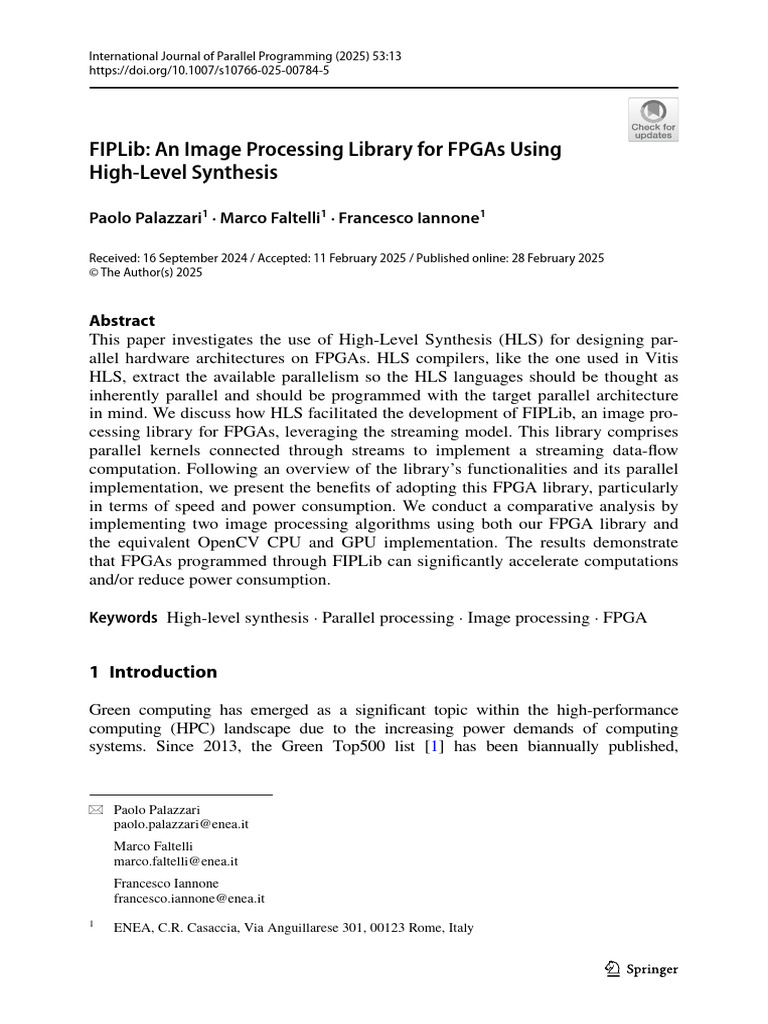 s10766-025-00784-5 | PDF | Parallel Computing | Field Programmable Gate ...