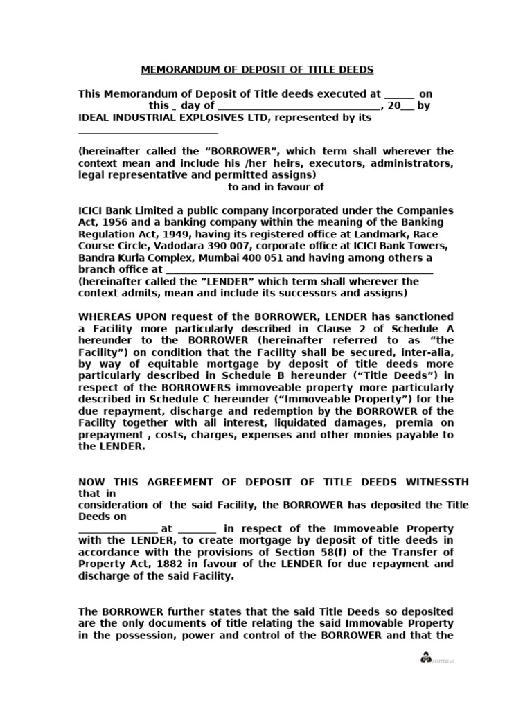 MODT Format Borrower Dhandbad | PDF | Mortgage Law | Debt