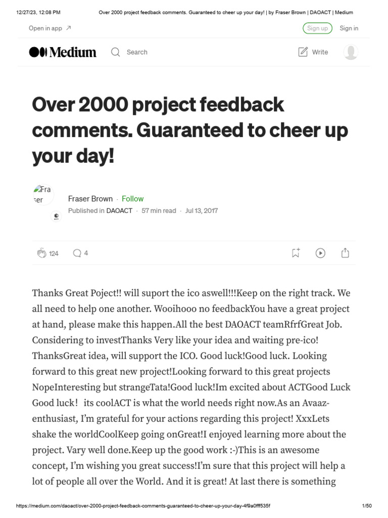 Over 2000 Project Feedback Comments. Guaranteed to Cheer Up Your Day ...