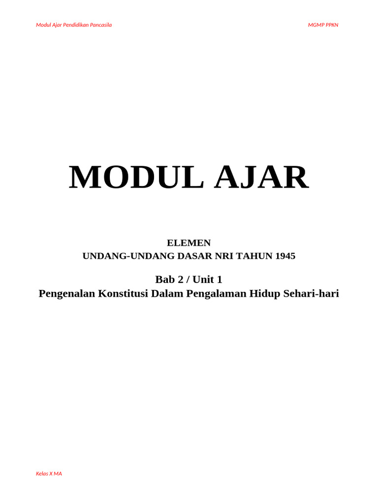3. Modul Bab 2 Unit 1 | PDF