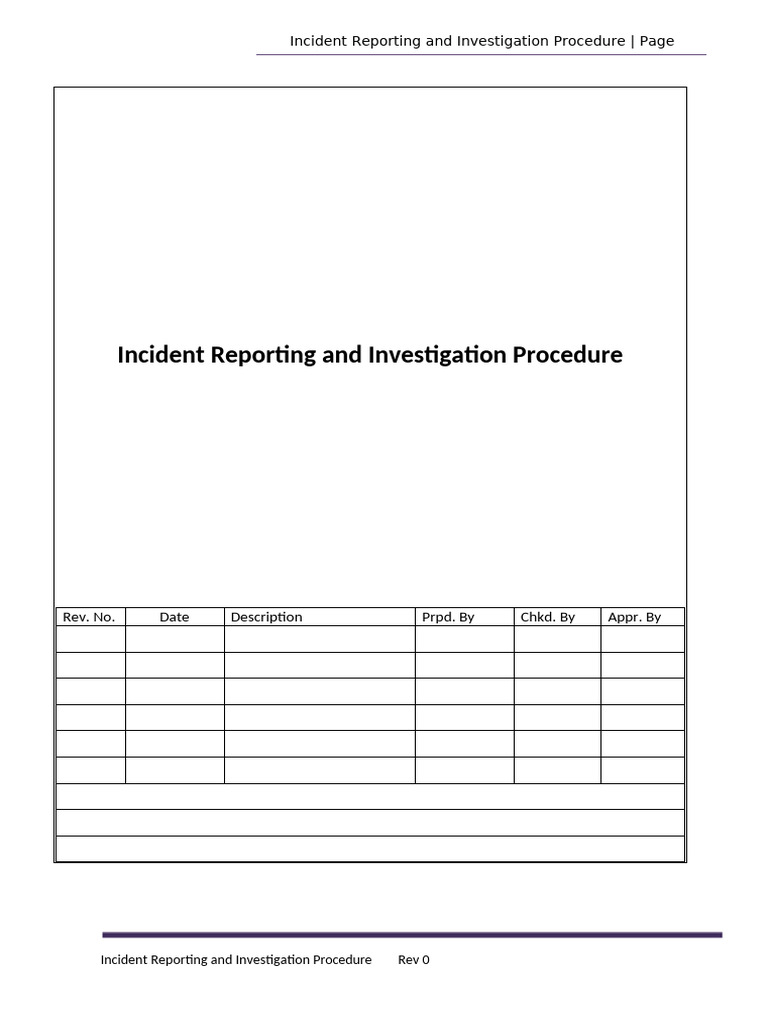 Incident Reporting and Investigation Procedure | PDF | Occupational ...
