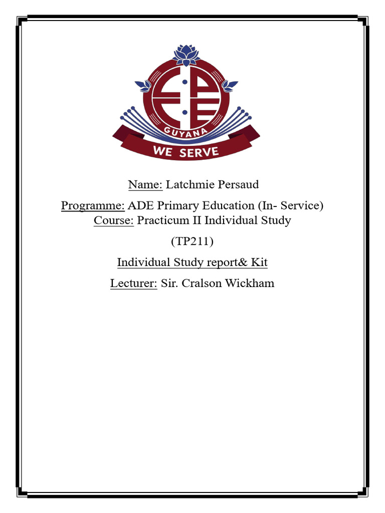 Individual Study Report | PDF