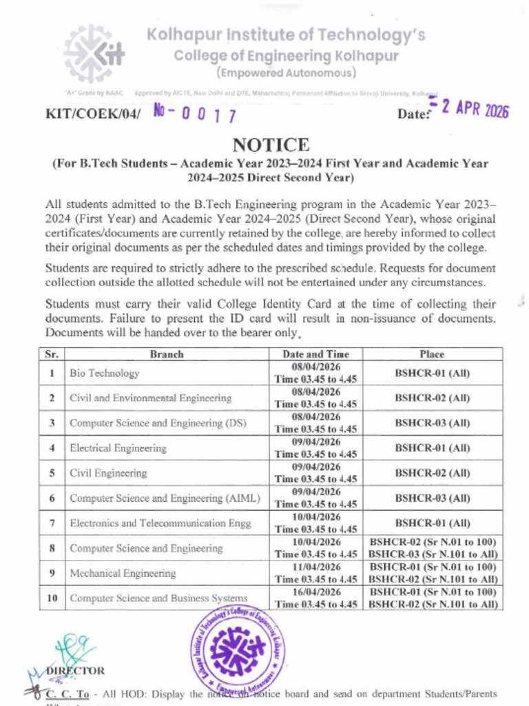 Original Documents Notice | PDF