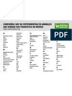 Lista de Productos en México No Probados en Animales