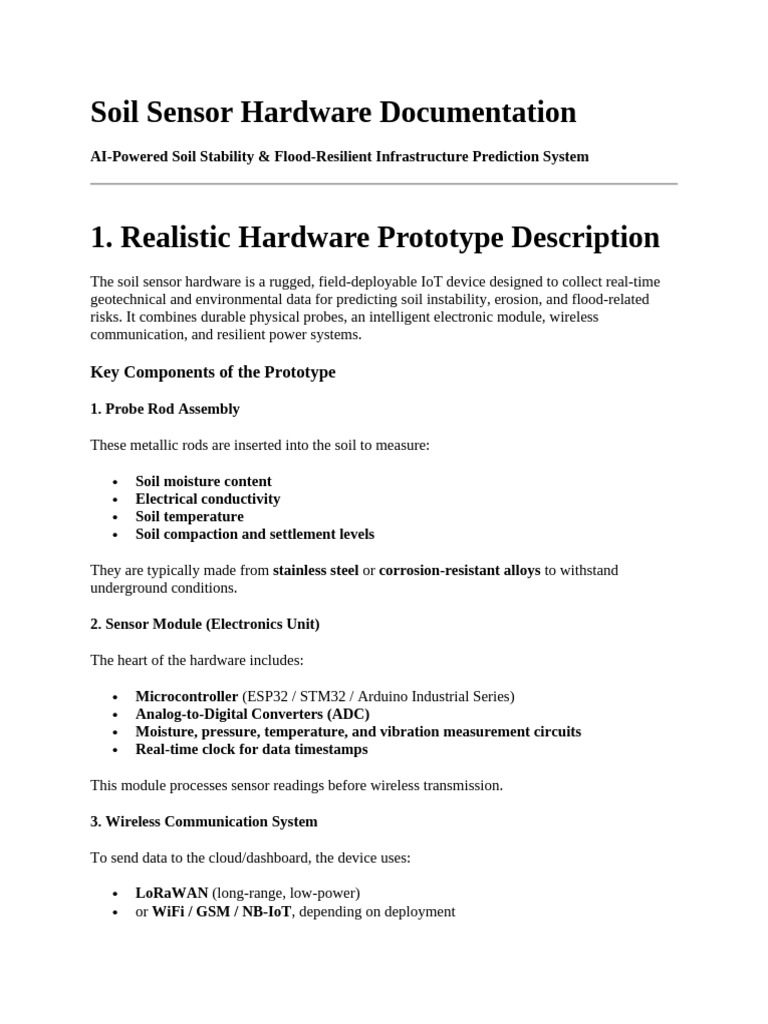 Soil Sensor Hardware Documentation | PDF | Electrical Connector ...