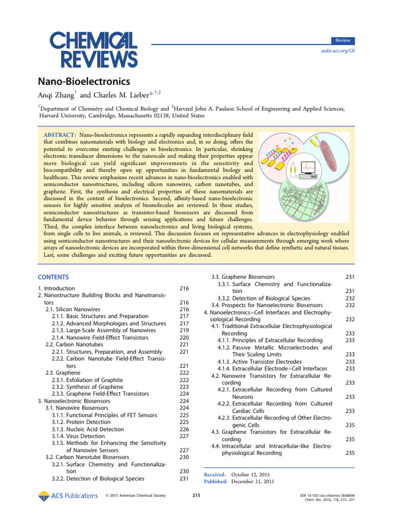 Nano Bioelectronics | PDF | Field Effect Transistor | Nanowire