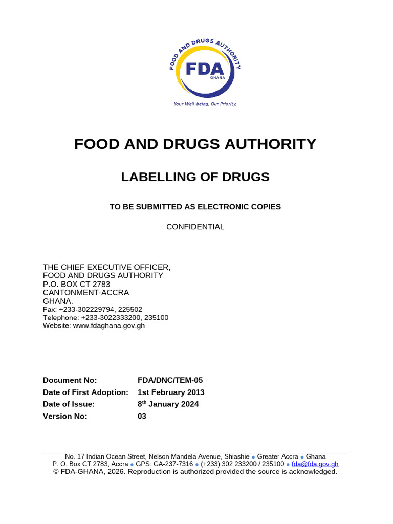 Template for Labeling of Drugs | PDF | Food And Drug Administration ...