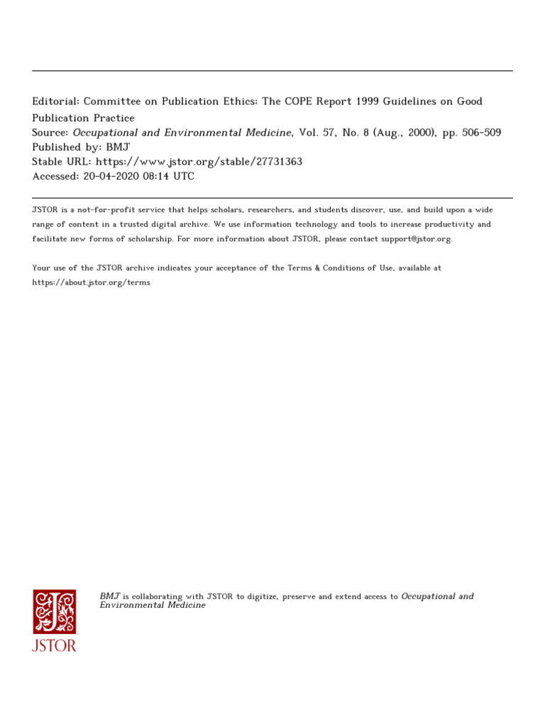 COPE_GUIDELINES | PDF | Clinical Trial | Informed Consent