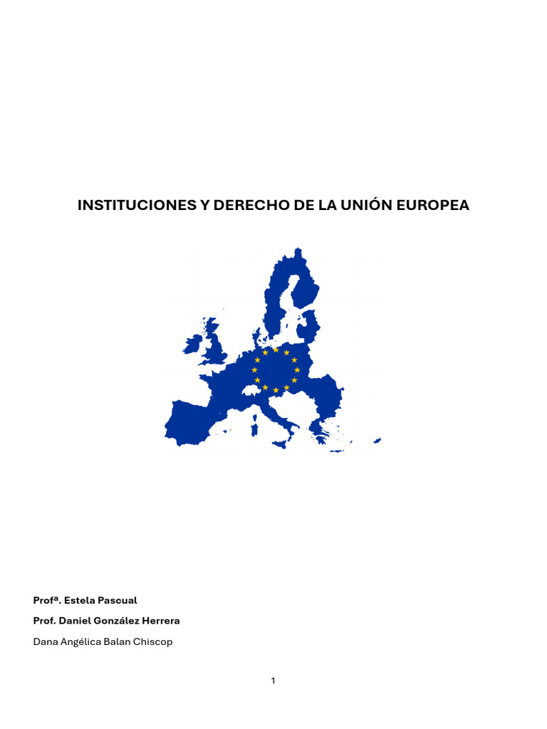 TEMA 1 Instituciones y Derecho de La UE | PDF | Unión Europea ...