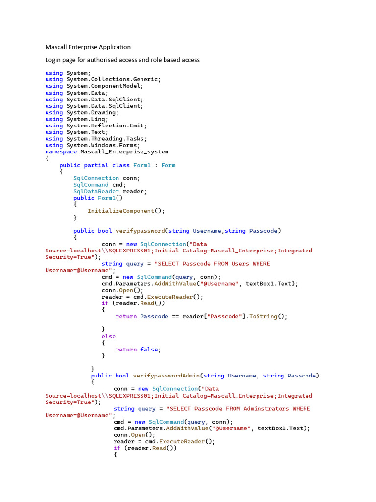 Mascall Enterprise Application | PDF | Language Integrated Query | Software