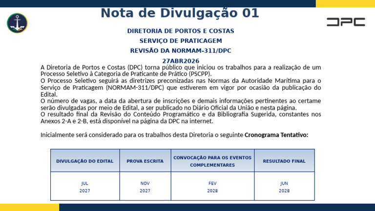 Concurso Pratico Marinha 2027 | PDF