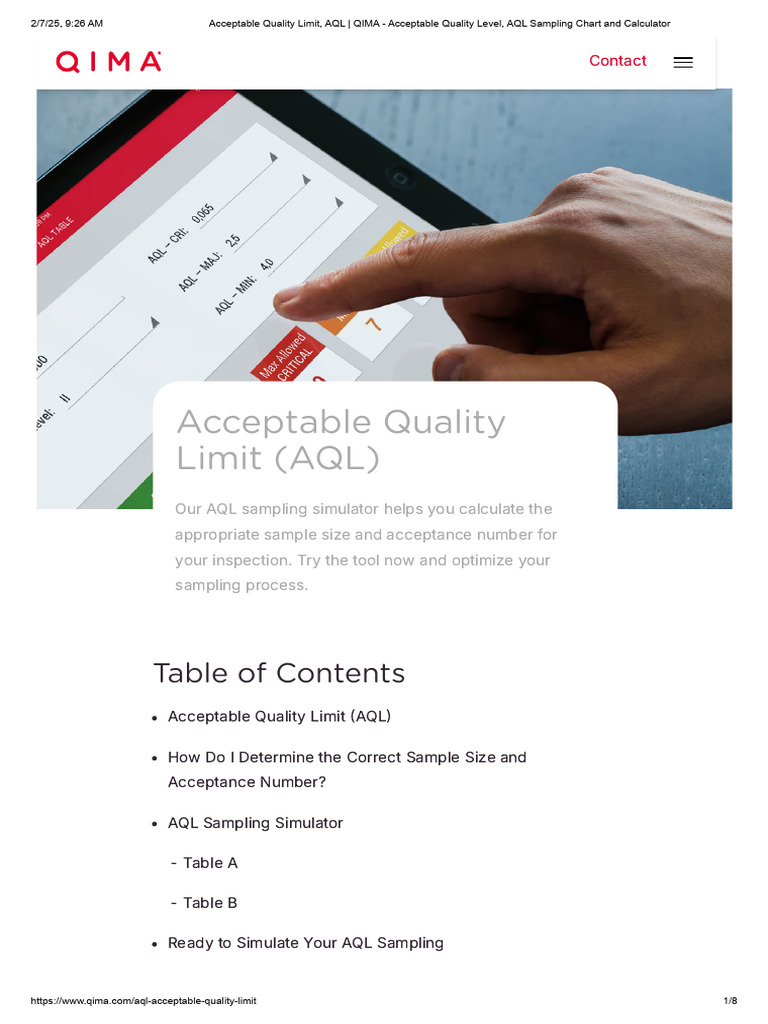 Acceptable Quality Limit, AQL _ QIMA - Acceptable Quality Level, AQL ...