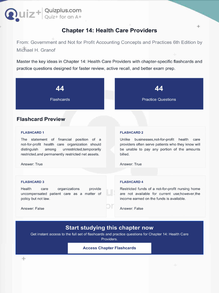 Flashcards for Chapter 14 Health Care Providers | PDF