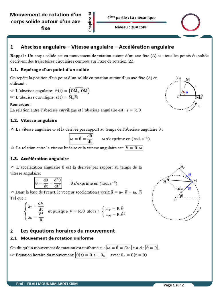 Rotation | PDF | Mouvement de rotation | Rotation