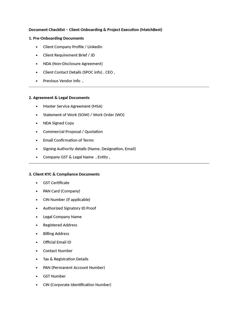 document check list | PDF
