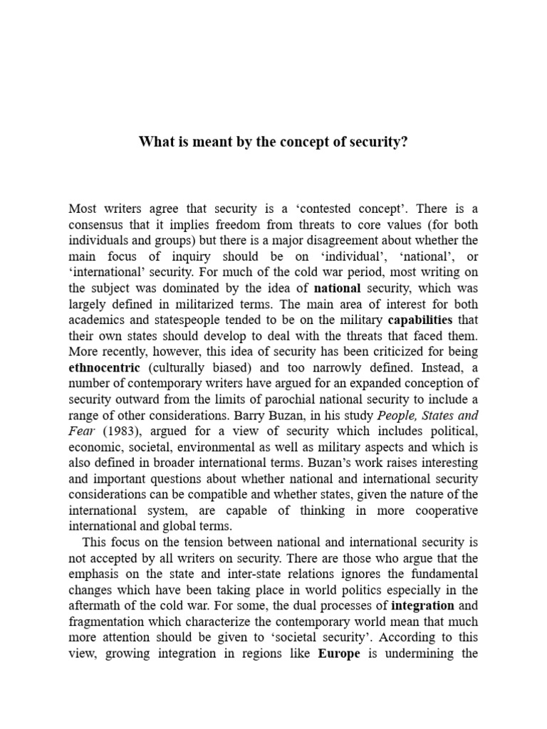 National Security | PDF | State (Polity) | Globalization