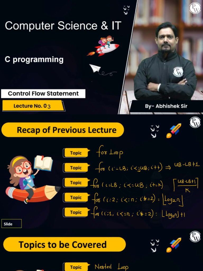 Control Flow Statement 03 : Class Notes | PDF