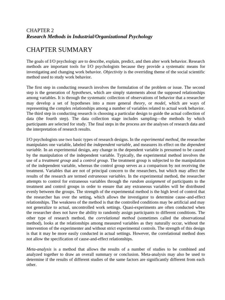 Chapter 2 Summary | PDF | Experiment | Psychology