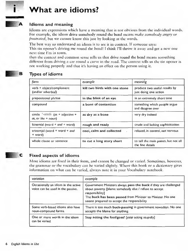 Cambridge - English - Idioms - in - Use - PDF - Text-6-9 LEARNING ABOUT ...