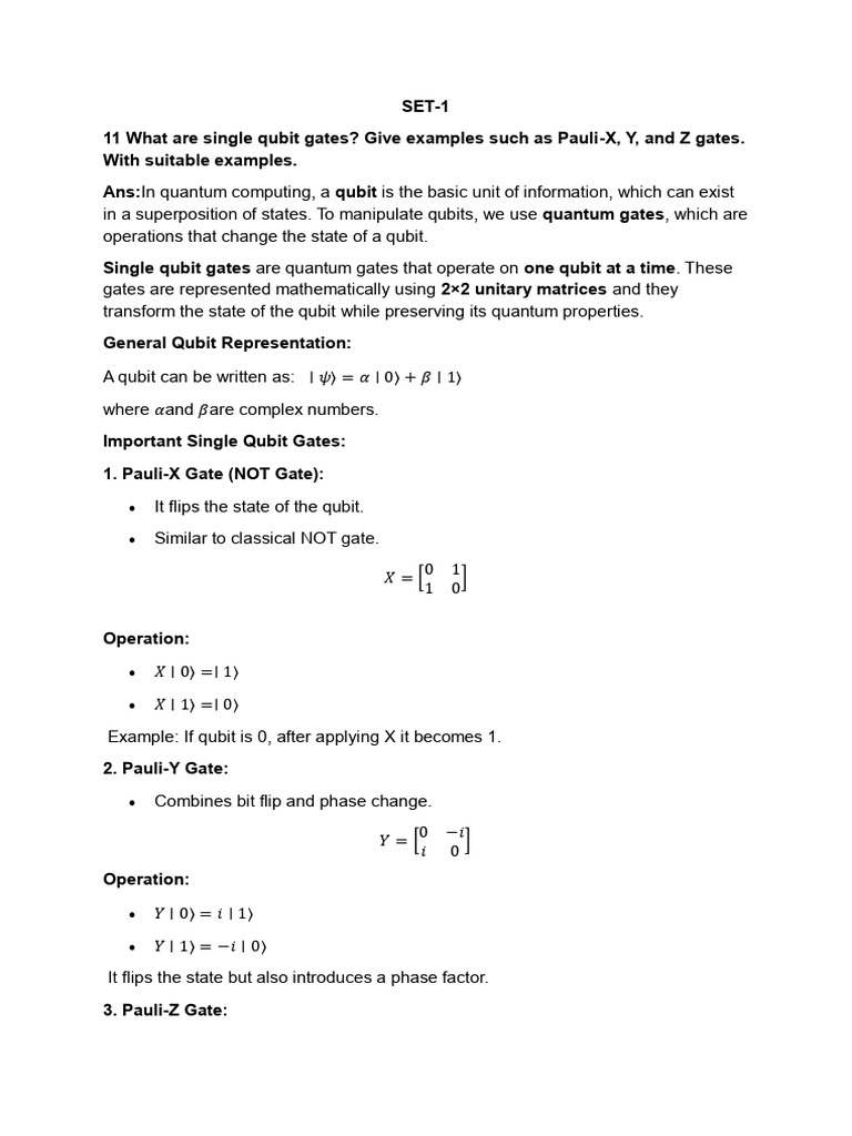 QC MID2 ans (1) | PDF | Quantum Computing | Computer Science