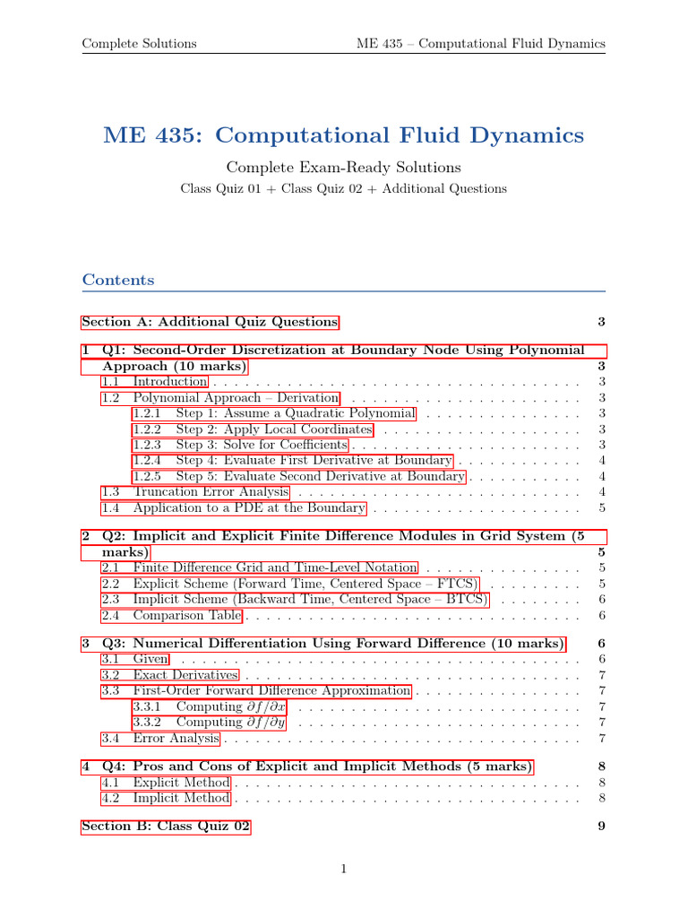 Cfd Solutions | PDF | Computational Fluid Dynamics | Mathematical Analysis