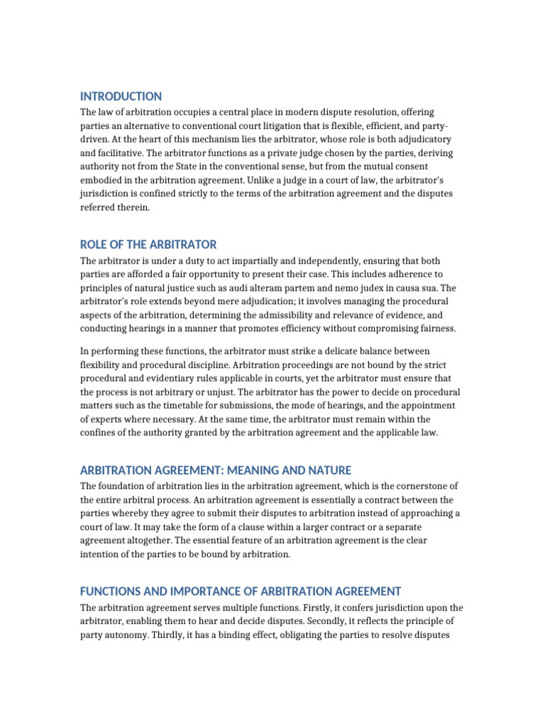 Arbitration Law Answer | PDF | Arbitration | Arbitral Tribunal