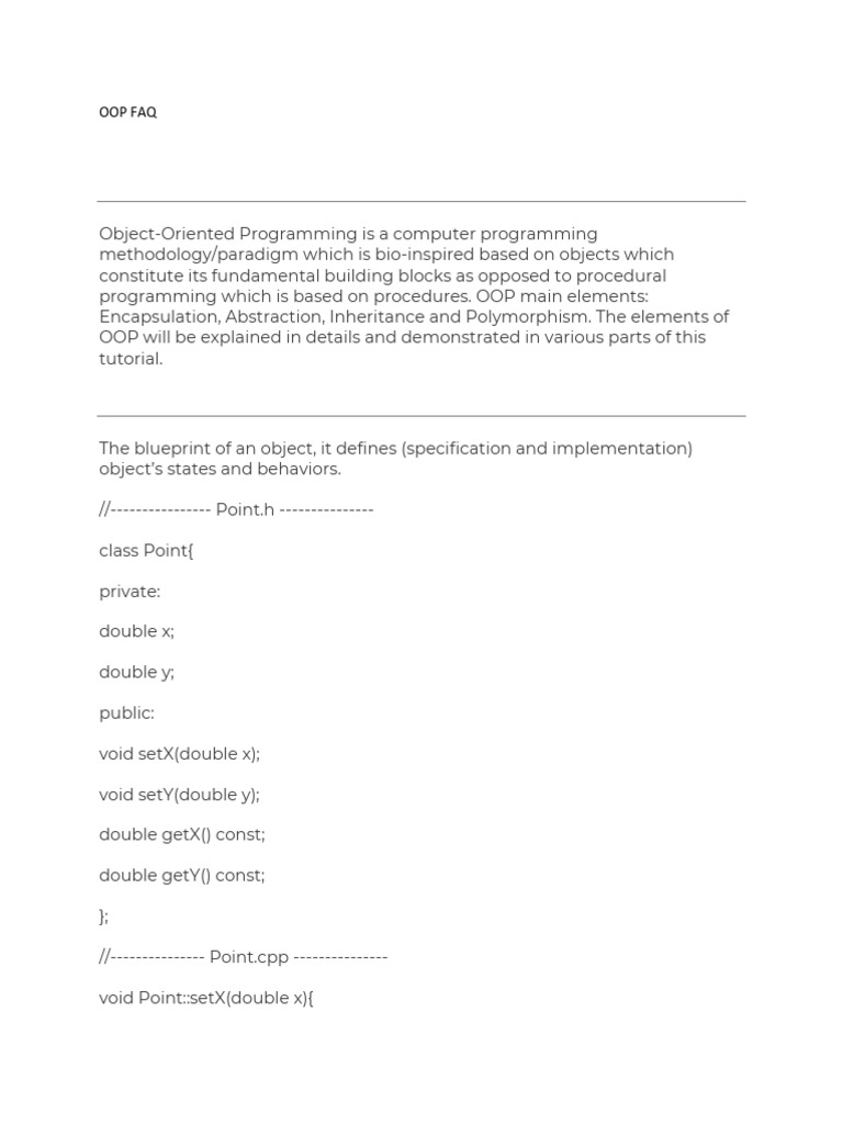 OOP FAQ | PDF | Inheritance (Object Oriented Programming) | Abstraction ...