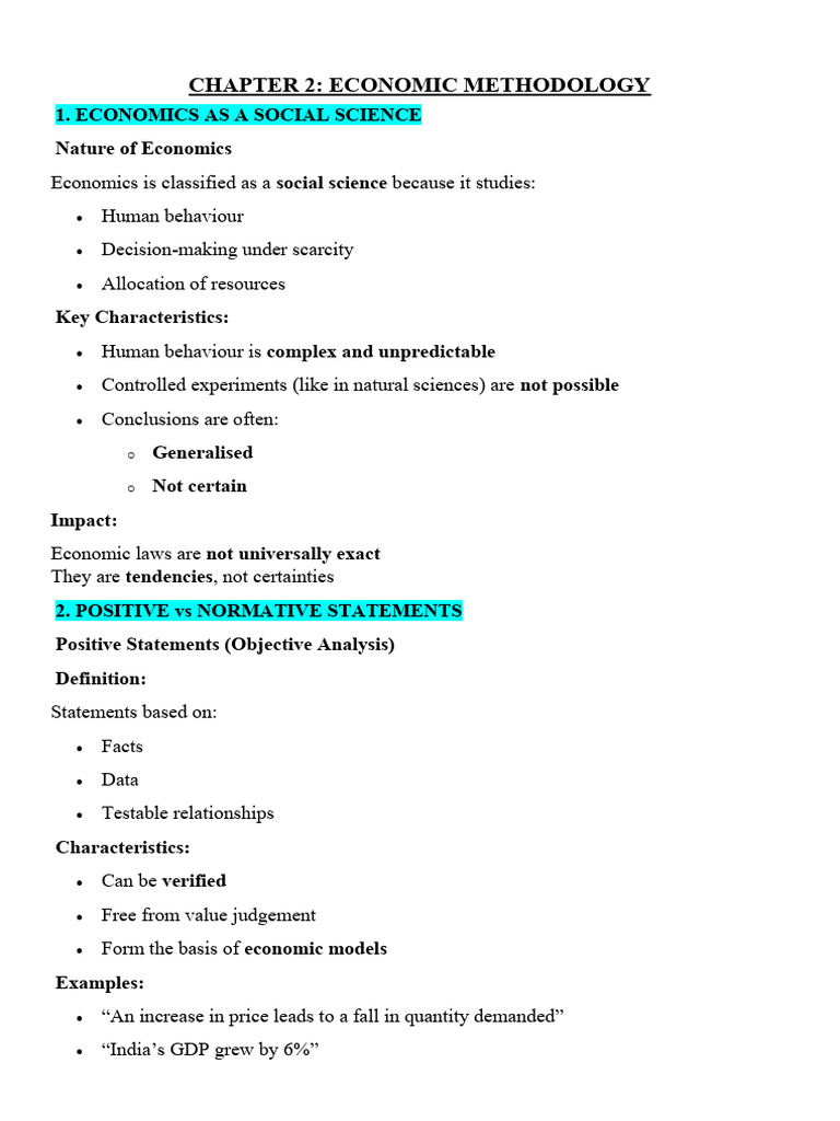 CHAPTER 2 - THE ECONOMIC METHODOLOGY | PDF | Economics | Economies